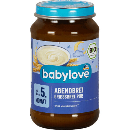 Babylove Porridge di semolino per cena, 190 g