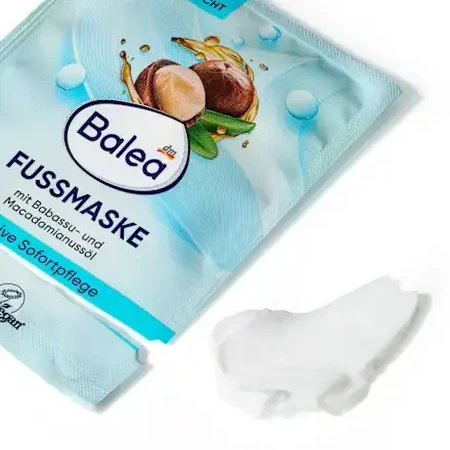 Balea Fußmaske mit Babassu- & Macadamianussöl, 15 ml