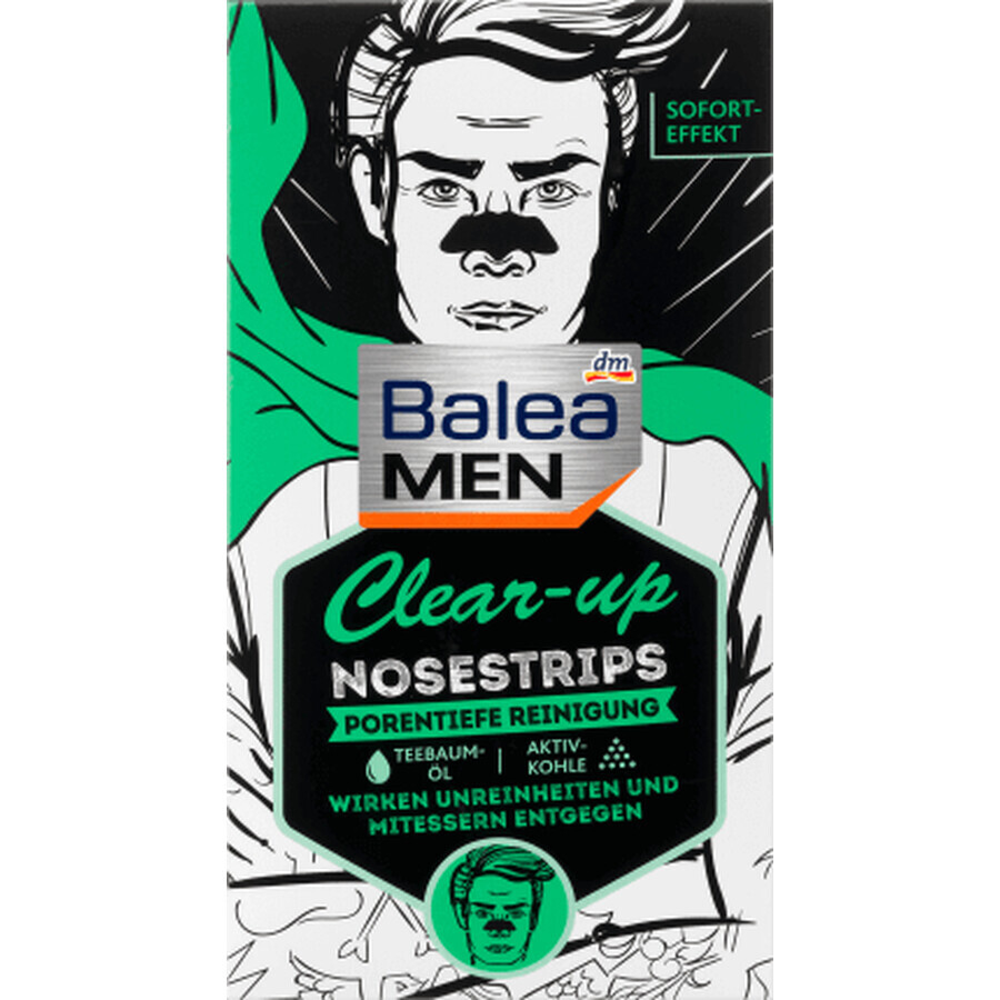 Balea MEN Clear-up reinigingsstrips voor mee-eters, 3 stuks.