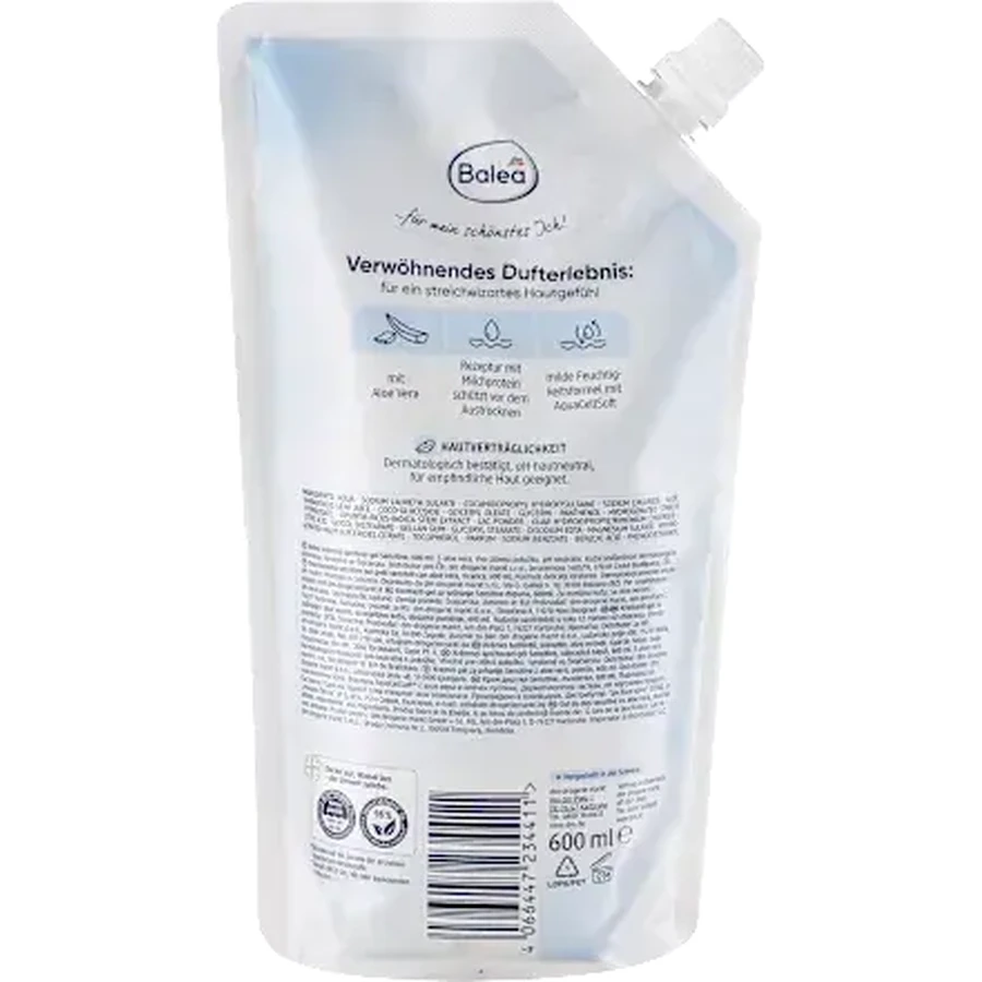 Balea Reserve sensitive aloe vera shower cream, 600 ml