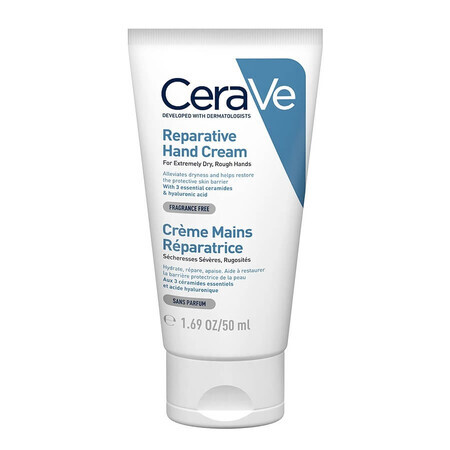 CeraVe Crema Mani Riparatrice, Mani molto secche e screpolate, 50 ml 