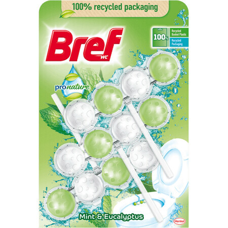 Bref Rafraîchisseur de toilettes à la menthe, 3 pièces