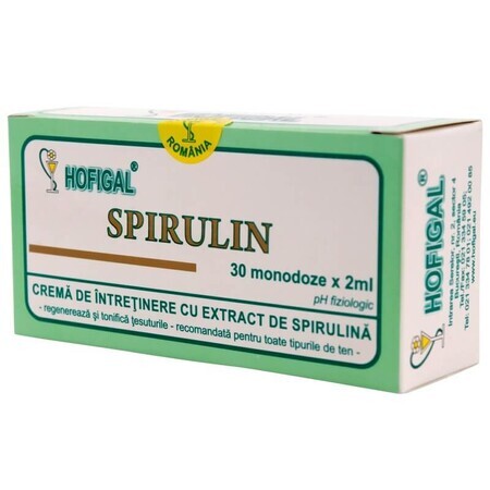 Spiruline crème, 30 unidoses, Hofigal