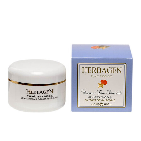 Sensitive skin cream with marine collagen and marigold extract, 100 ml, Herbagen