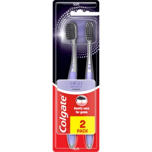 Colgate Zahnbürste High Density Charcoal Soft, 2 Stück