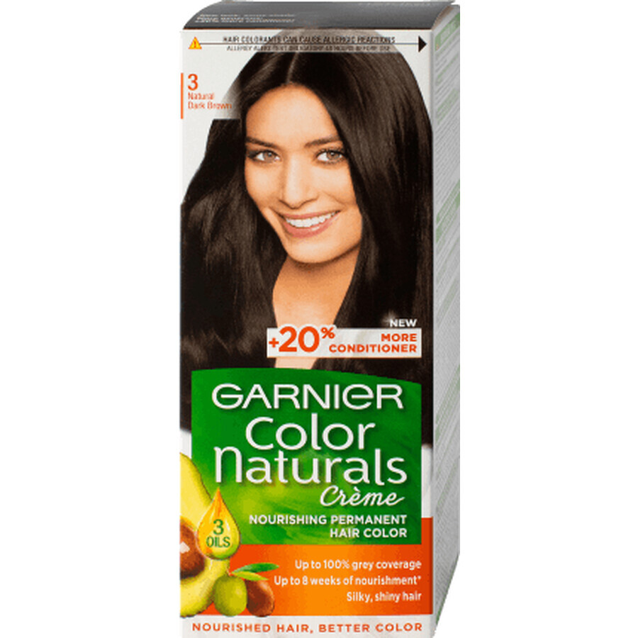 Color Naturals Tintura permanente per capelli 3 castano scuro, 1 pz