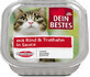 Dein Bestes braadpan nat kattenvoer met rund &amp;amp; kalkoen in saus, 100 g