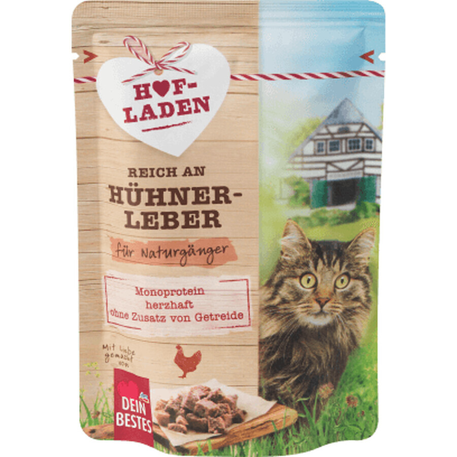 Dein Bestes nourriture humide pour chats avec foie de poulet, 85 g