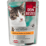 Dein Bestes sachet wet cat food chicken meat in jelly, 100 g