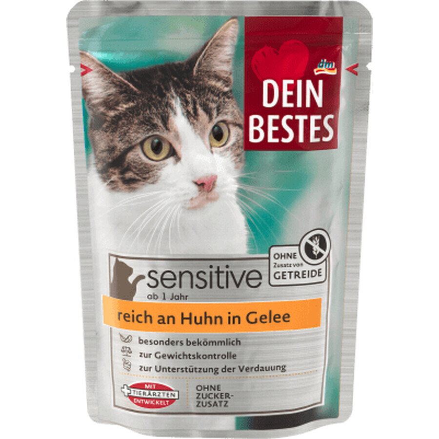 Dein Bestes zakje nat kattenvoer kippenvlees in gelei, 100 g