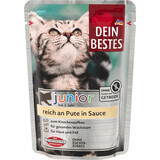 Dein Bestes sachet wet food for junior cats turkey in gravy, 100 g