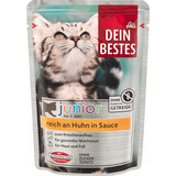 Dein Bestes sachet wet food for junior cats chicken in sauce, 100 g