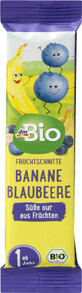 DmBio Banaan en bosbes reep, 25 g