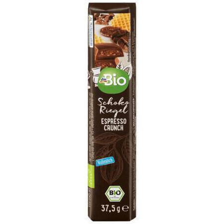 DmBio Milk chocolate bar with espresso and crunch, 37,5 g