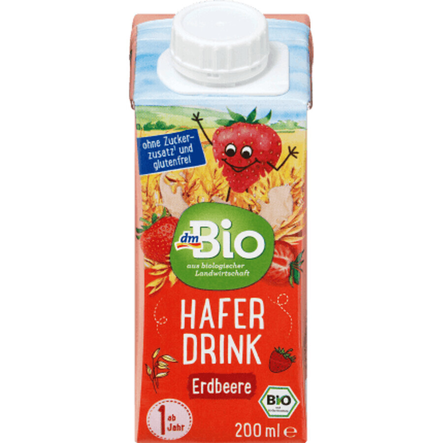 DmBio haverdrank met aardbeien 1 jaar ECO, 200 ml