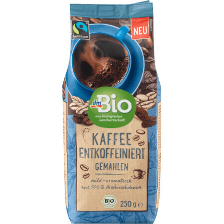 DmBio Café moulu décaféiné, 250 g