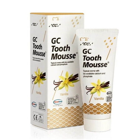 Tooth Mousse Vanilla Flavored Water-Based Topical Cream, 40 g, GC