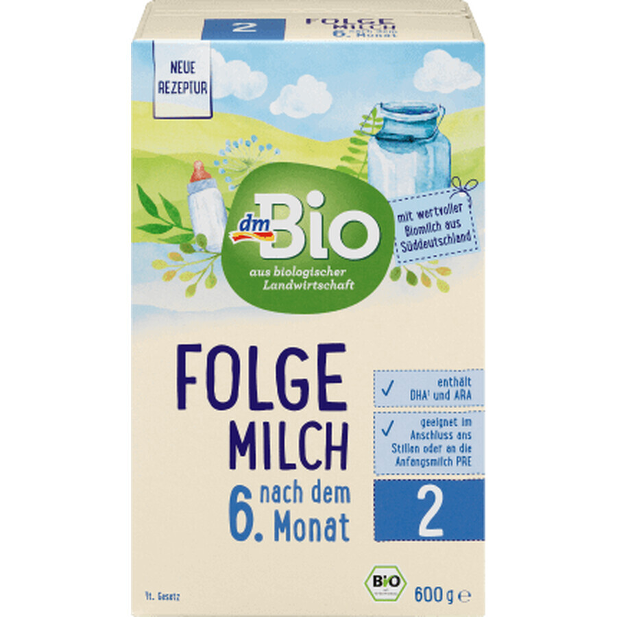 DmBio opvolgmelkpoeder nr. 2 ECO vanaf 6 maanden, 600 g