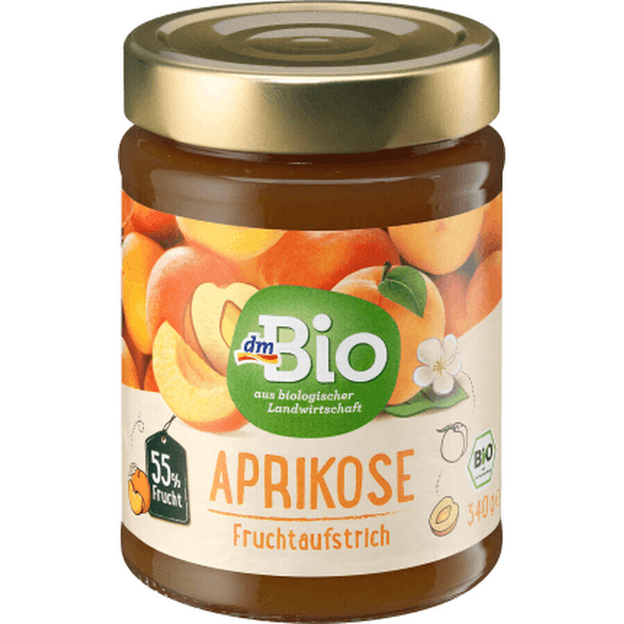 DmBio Confiture d'abricots 55% de fruits, 340 g