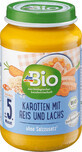 DmBio Menu wortelen met rijst en zalm ECO 5+, 190 g