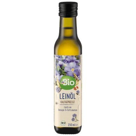 Olio di lino spremuto a freddo DmBio ECO, 250 ml