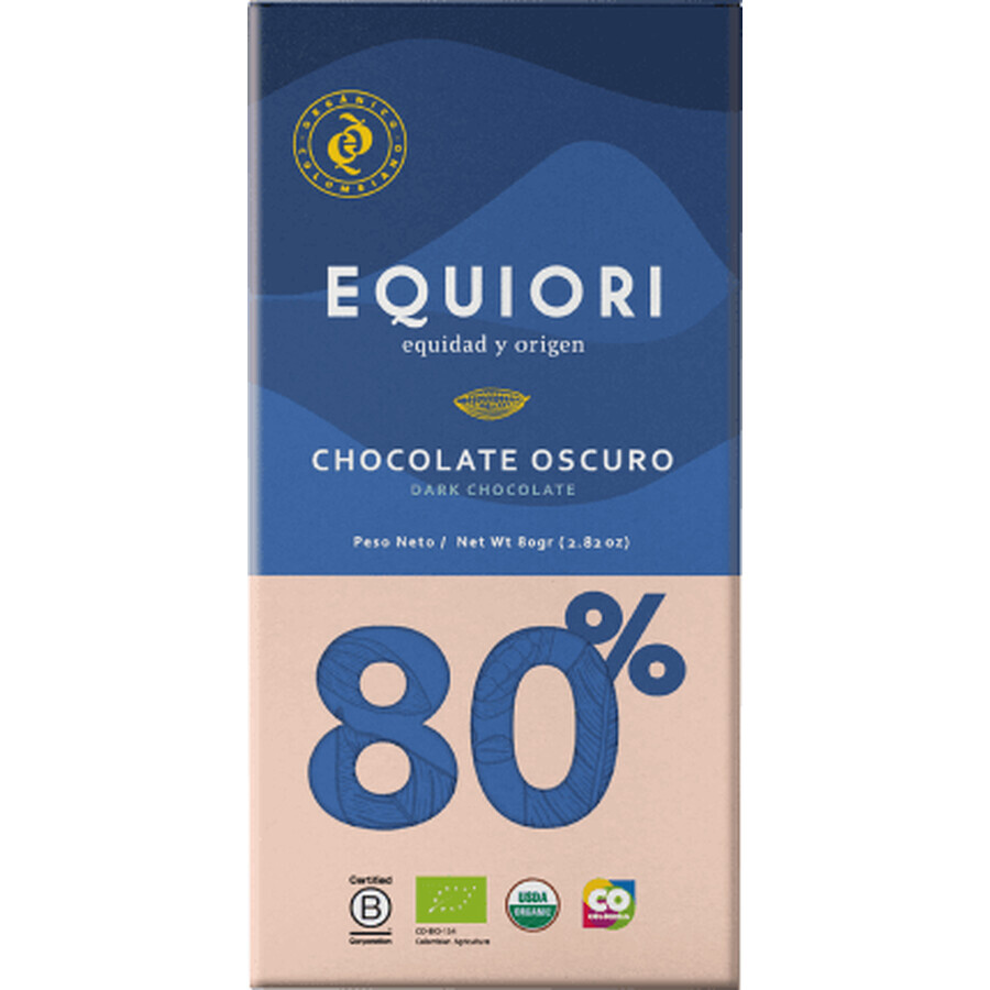 Equiori Dark chocolate with 80% cocoa, 80 g