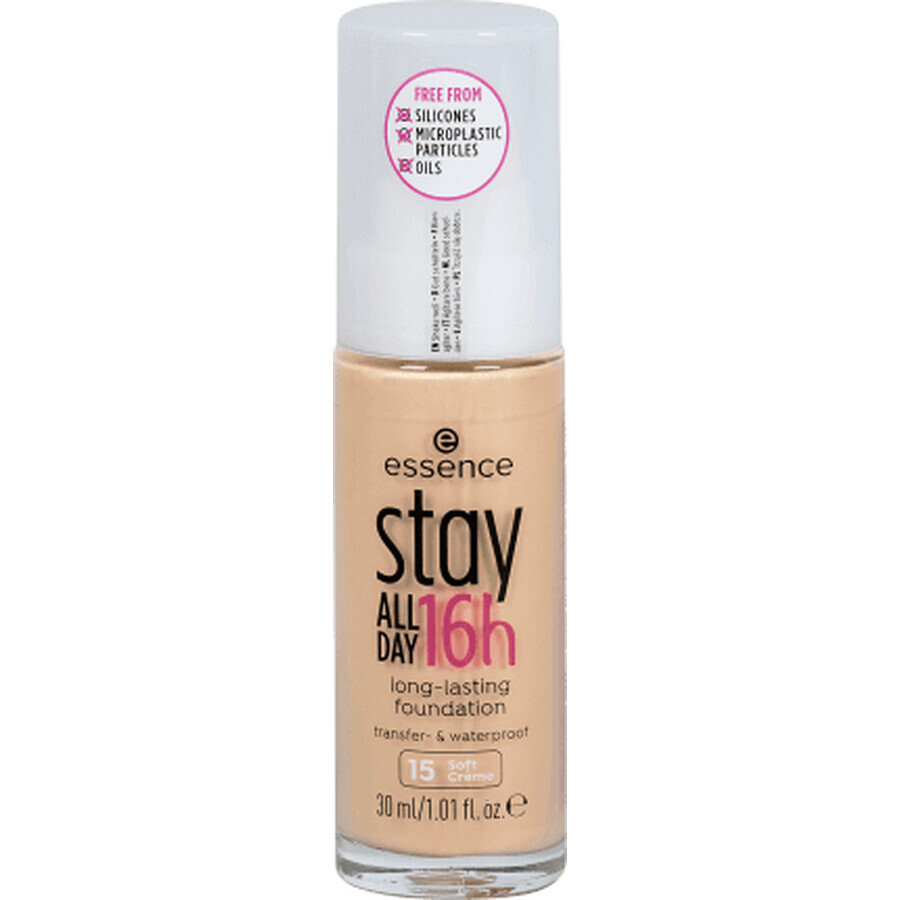 Essence Cosmetics Stay All Day 16u Langhoudende Foundation 15 Zachte Crème, 30 ml