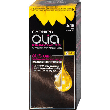 Garnier Olia Tintura permanente per capelli senza ammoniaca 4.15 cioccolato fondente, 1 pz