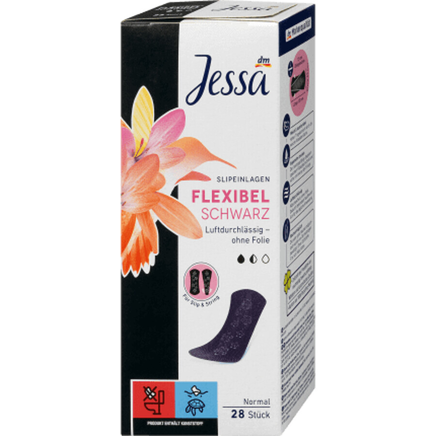 Jessa Daily absorbent pads flexible black, 28 pcs