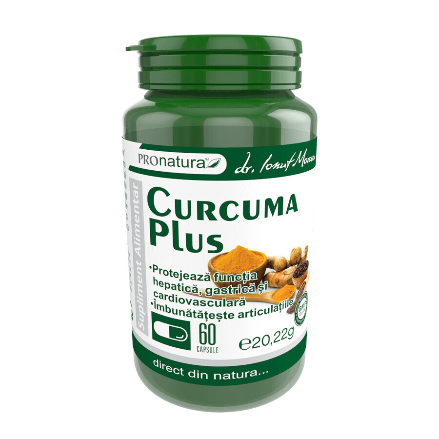 Curcuma plus piperină, 60 capsule, Pro Natura