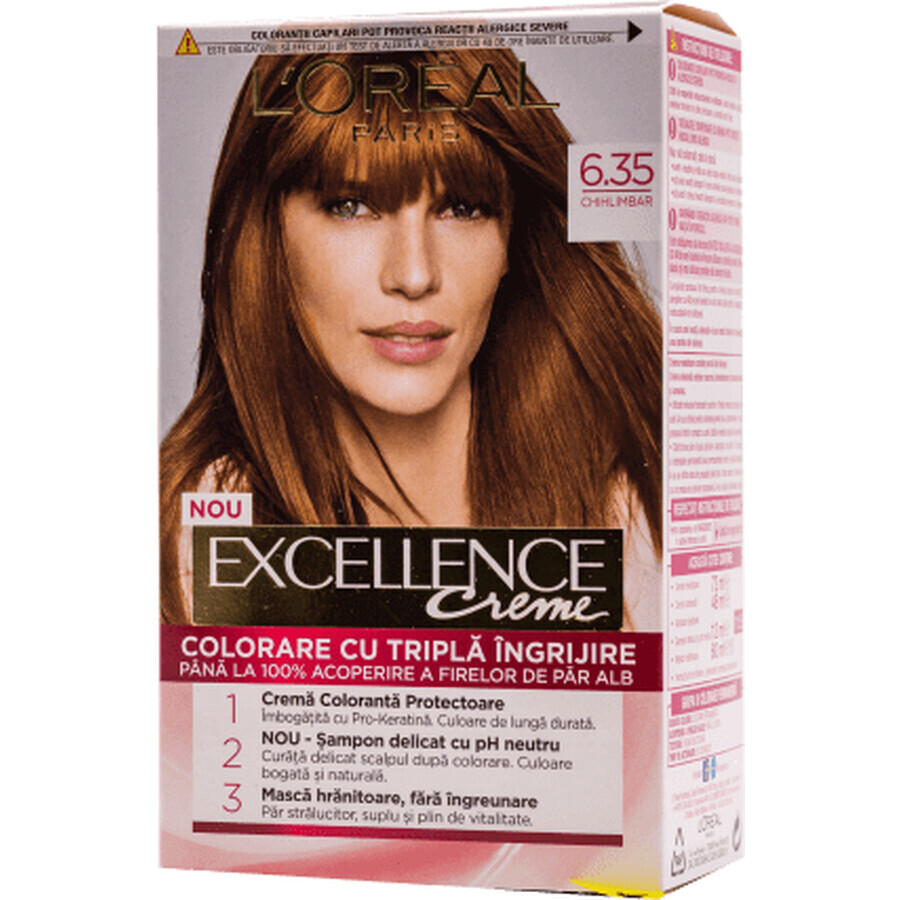 Loreal Paris EXCELLENCE CREME Tintura permanente per capelli con ammoniaca 6.35, 1 pz