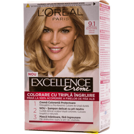 Loreal Paris EXCELLENCE CREME Permanente haarverf met ammoniak 9.1, 1 st