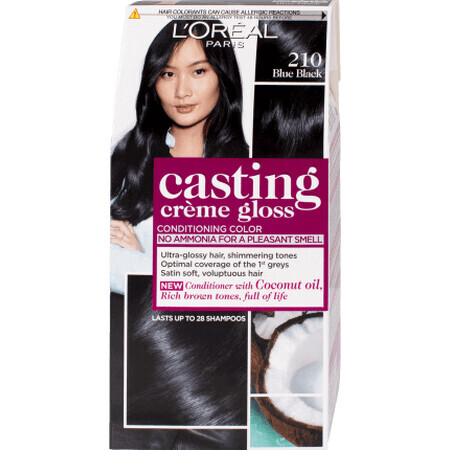 Loreal Paris CASTING CREME GLOSS Haarverf 210 zwart blauw, 1 stuk