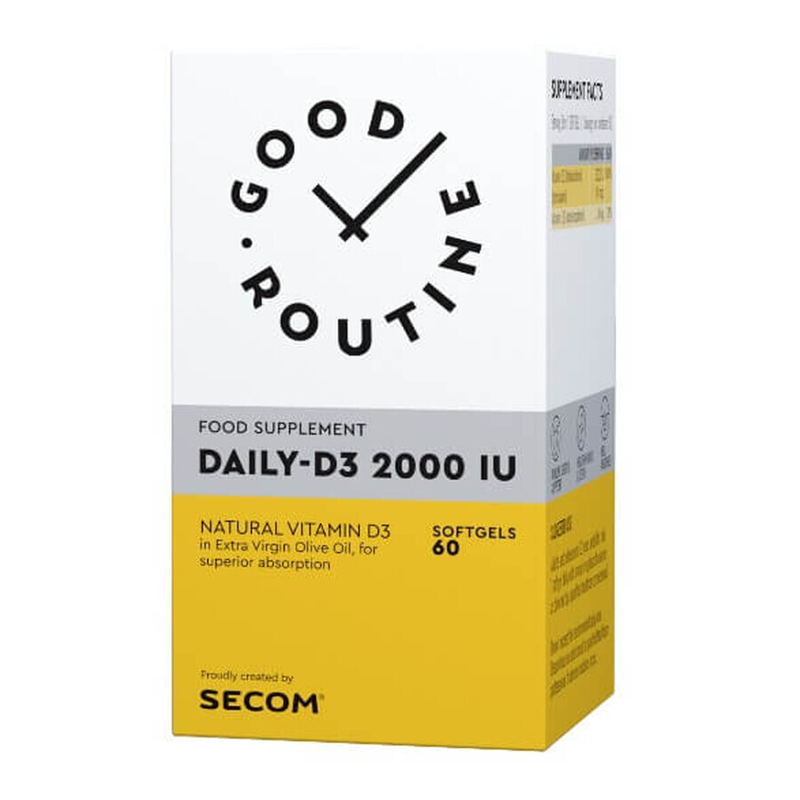 Daily D3 2000IU Good Routine, 60 capsule moi, Secom