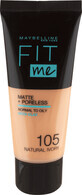 Maybelline New York Fit Me Matte &amp;amp; Poreless Foundation 105 Naturel Ivoor, 30 ml