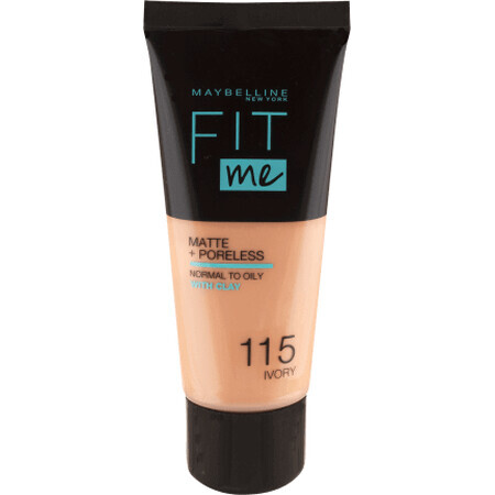 Maybelline New York Fit Me Matte &amp; Poreless Foundation 115 Ivory, 30 ml