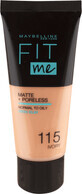 Fondotinta Maybelline New York Fit Me Matte &amp; Poreless 115 Ivory, 30 ml