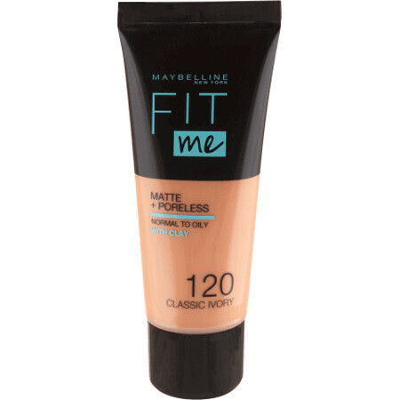 Maybelline New York Fit Me Matte &amp; Poreless Foundation 120 Classic Ivory, 30 ml