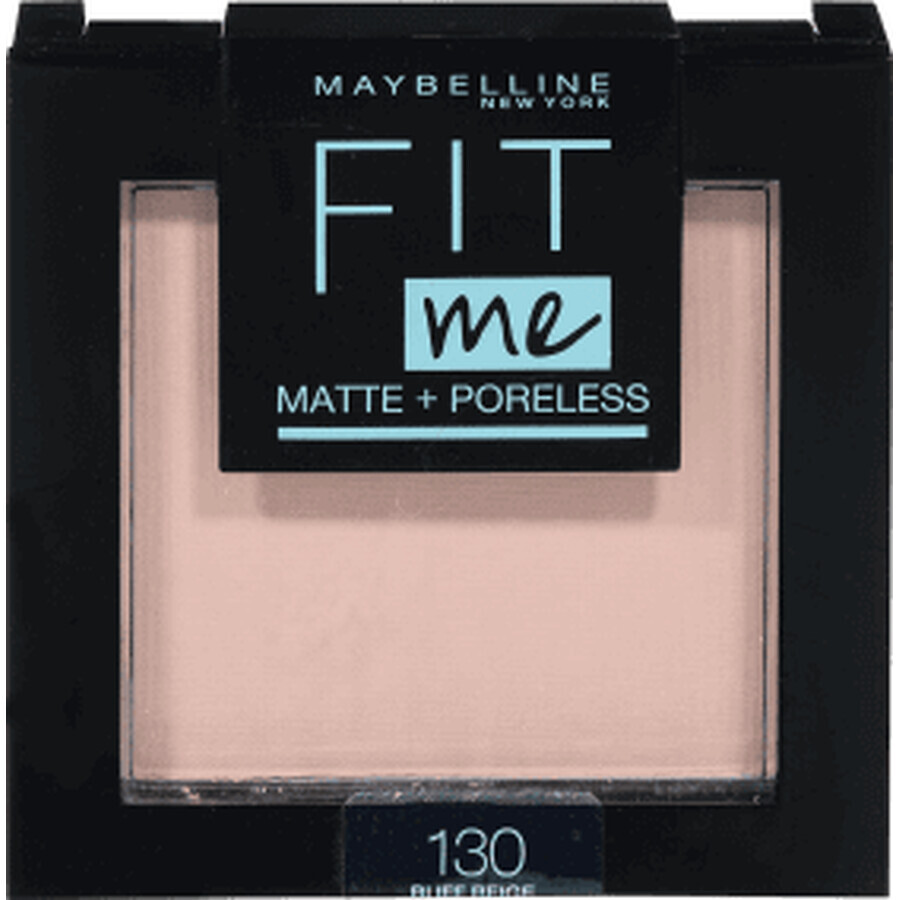 Maybelline New York Fit Me Matte+ Poreless Polvo Compacto 130 Buff Beige, 9 g