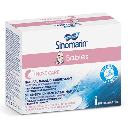 Decongestionante nasale per neonati e bambini Sinomarin Babies, 18 fiale x 5 ml, Gerolymatos International