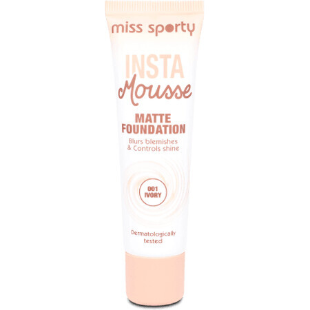 Miss Sporty Insta Mousse Matte fond de ten 001 Ivory, 30 ml