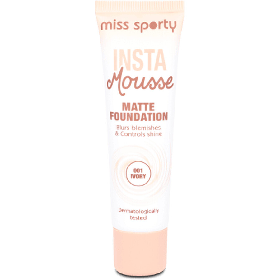 Fondotinta Miss Sporty Insta Mousse Matte 001 Ivory, 30 ml