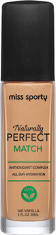 Miss Sporty Natuurlijk Perfect Match Foundation 160 Vanille, 30 ml