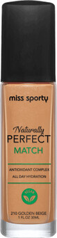 Miss Sporty Naturally Perfect Match foundation 210 Golden Beige, 30 ml