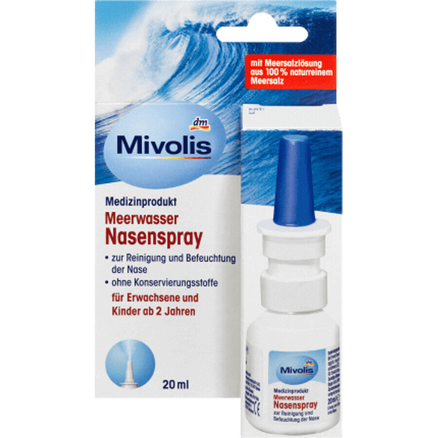 Mivolis Spray nasale all'acqua di mare, 20 ml