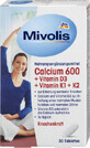 Mivolis Calcium 600+Vitamine D3 +Vitamine K1+K2 tabletten, 51 g