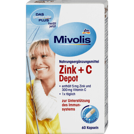 Mivolis Zinc + C, 60 capsules, 38 g