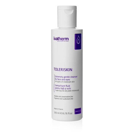 Toleriskin vloeibare gezichts- en oogmake-up remover, 200 ml, Ivatherm