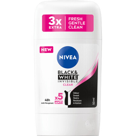 Nivea Déodorant stick B&W Clear, 50 ml