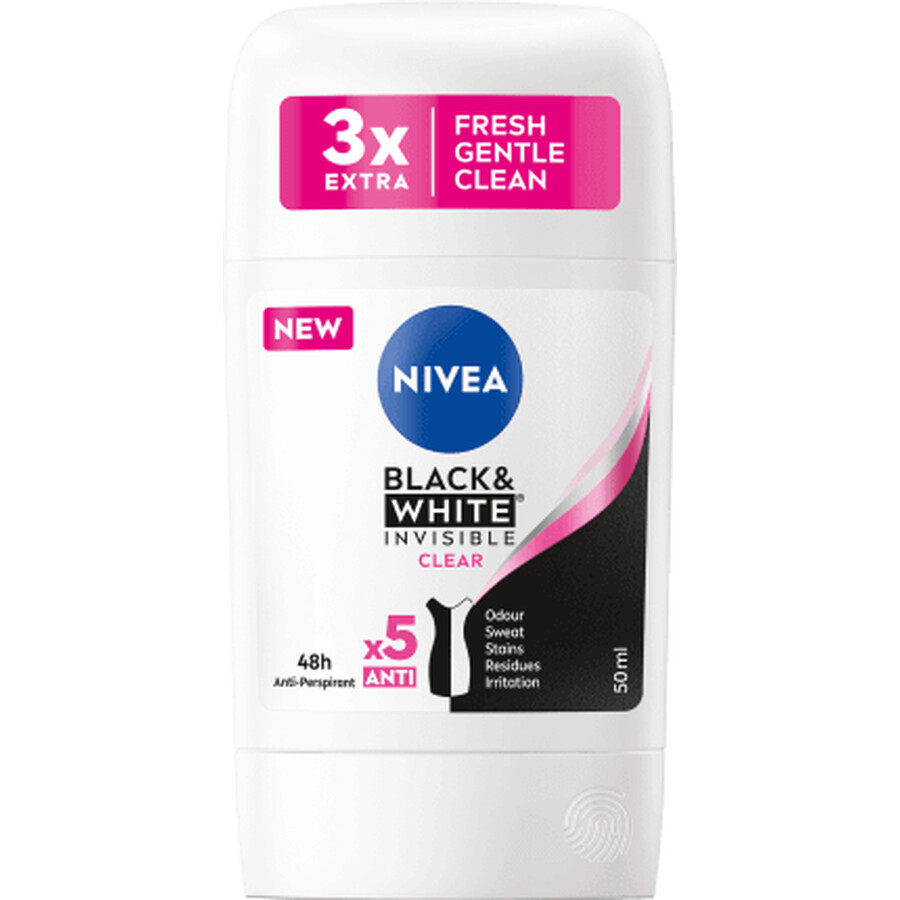 Nivea Deodorant stick B&amp;W Clear, 50 ml